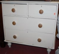 Lot 1389 - A Victorian painted pine round cornered chest...