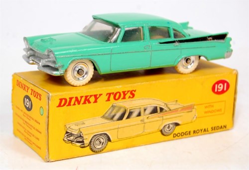 Lot 1932 - Dinky Toys, 191 Dodge Royal Sedan, pale green...
