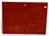 Lot 106 - A cast iron rectangular Railway sign, MIDLAND...
