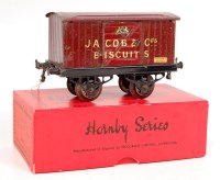 Lot 323 - Hornby 1928 Jacob & Co's biscuit van, open...