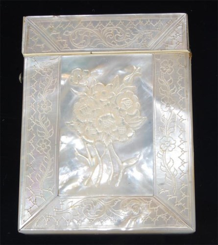 Lot 751 - A Victorian mother of pearl calling card case,...