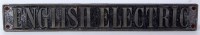 Lot 17 - A steel English Electric nameplate, fixing...