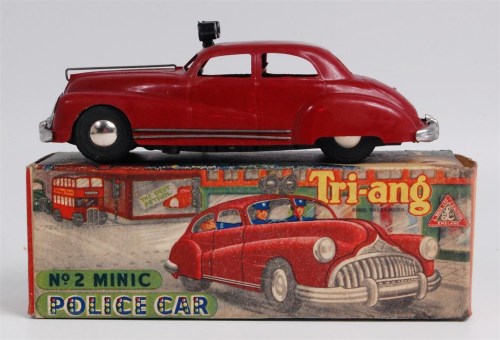 Lot 3112 - Tri-ang, No.2 Minic Police car, maroon with...