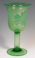 Lot 94 - A late Victorian vaseline glass celery vase,...