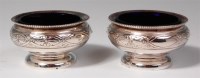 Lot 115 - A pair of Victorian silver pedestal table...