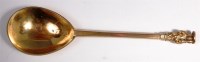 Lot 126 - A Charles II silver gilt seal-top spoon,...