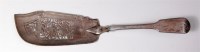 Lot 129 - A William IV silver fish slice, in the Fiddle...