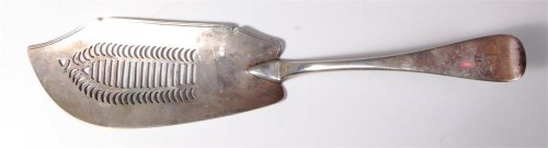 Lot 130 - A Victorian Irish silver fish slice, in the...