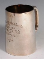 Lot 143 - A late Victorian silver tankard, with engraved...