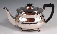 Lot 144 - A late Georgian silver teapot, of undecorated...