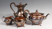Lot 145 - A late Victorian silver four piece tea and...
