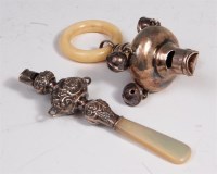 Lot 147 - An Edwardian silver baby's teething rattle,...