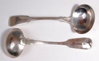 Lot 165 - A pair of early Victorian silver sauce ladles,...