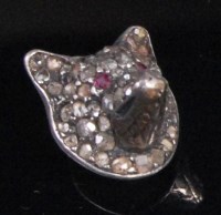 Lot 199 - A Victorian diamond set foxes head, (from a...