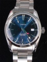 Lot 213 - A gents Omega Seamaster Aquaterra steel cased...