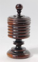 Lot 287 - A Victorian turned lignum vitae wassail cup...