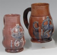 Lot 1112 - An Edward Bingham Castle Hedingham Pottery jug,...