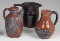 Lot 1122 - An Edward Bingham Castle Hedingham Pottery jug,...