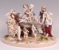 Lot 1137 - A German porcelain table centrepiece Bacchanal...
