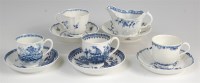 Lot 1141 - A collection of first period Worcester blue...
