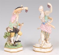 Lot 1153 - A pair of 19th century Meissen figures of a...