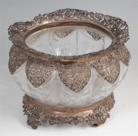 Lot 1172 - An Edwardian cut glass and silver mounted bowl,...