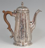 Lot 1189 - A George I silver coffee pot, of tapering...