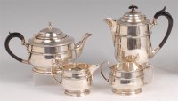 Lot 1199 - A George V silver four piece tea and coffee...