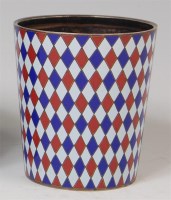 Lot 1216 - A Russian white metal and enamel beaker,...