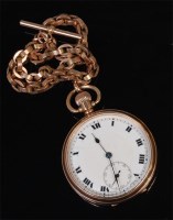 Lot 1223 - A George V gents 9ct gold pocket watch, the...