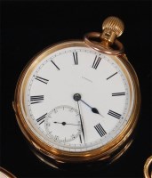 Lot 1224 - A late Victorian 18ct gold gents pocket watch,...