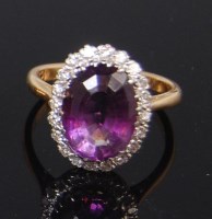 Lot 1231 - A ladies 18ct gold and platinum, amethyst and...