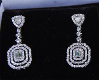 Lot 1275 - A pair of contemporary ladies 18ct white gold...