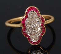 Lot 1294 - An early 20th century ladies 18ct gold ruby...