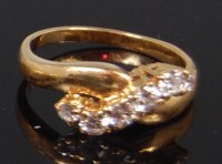 Lot 1312 - A ladies 18ct gold and diamond dress ring, the...