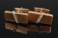 Lot 1314 - A pair of gents modern 14ct gold diamond set...