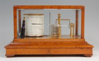 Lot 1343 - An oak cased barograph by Gray & Selby of...