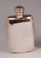 Lot 1180 - A modern silver hip flask, undecorated and...