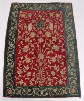 Lot 1367 - A 19th century Persian Embroidered Prayer Mat,...