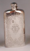 Lot 1181 - A late Victorian silver hip flask, having...