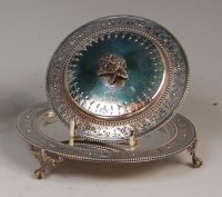 Lot 1207 - A Victorian silver stand and cover, both...