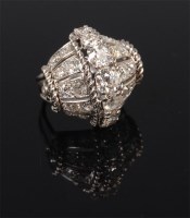 Lot 1232 - A ladies platinum and diamond set cocktail...