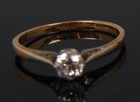 Lot 1277 - A ladies 18ct gold diamond solitaire ring, the...