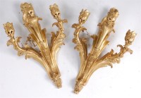 Lot 1358 - A pair of Louis XV style heavy gilt bronze...