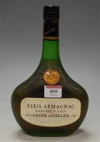 Lot 809 - Vieil Armagnac Croix de Salles Reserve V.S.O.P....