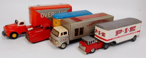 Lot 1174 - 4 Loose tinplate commercial vehicles, to...