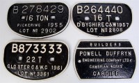 Lot 147 - Collection of 4 Wagon D plates and cast iron...