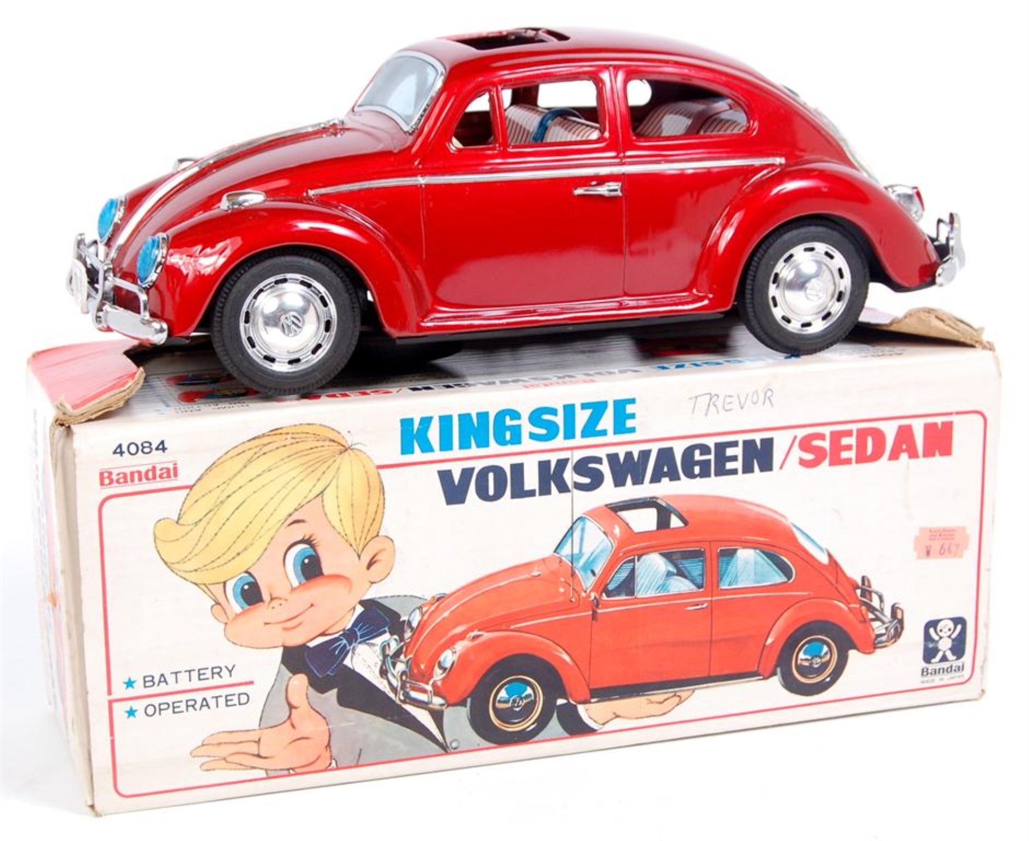 BANDAI VW VOLKSWAGEN BEETLE CAR KINGSIZE TIN BATTERY TOY