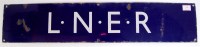 Lot 12 - LNER enamel poster board heading 28"x6",...