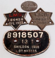 Lot 15 - 4 wagon plates comprising of 2 LMS Star, D...